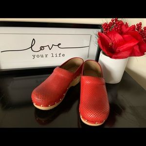 Dansko red clogs